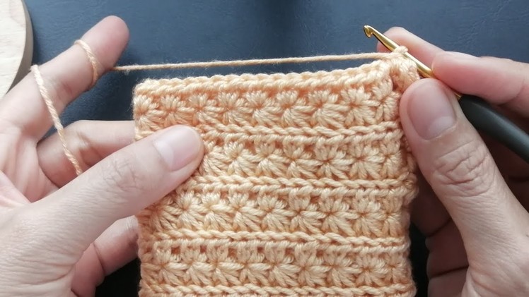 DIY Tutorial crochet phone bag - Star stitch