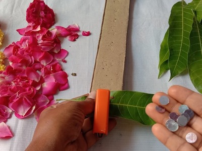 DIY.Ugadi decoration ideas using mango leafs rose petals and mirror.Ugadi Decoration ideas. flower