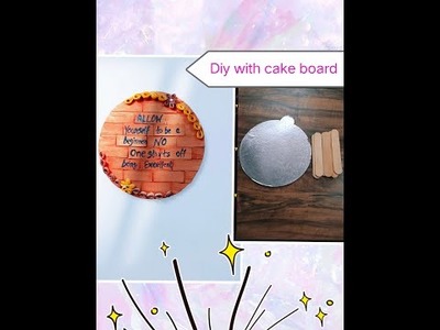 DIY with Cake board. Wall decor with the help of Cake Board.Art Life |My First DIY video