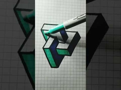 Easy Drawing Tricks on Graph Paper | 3d drawing  #3Ddrawing #Opticalillusions on Graph Paper #shorts