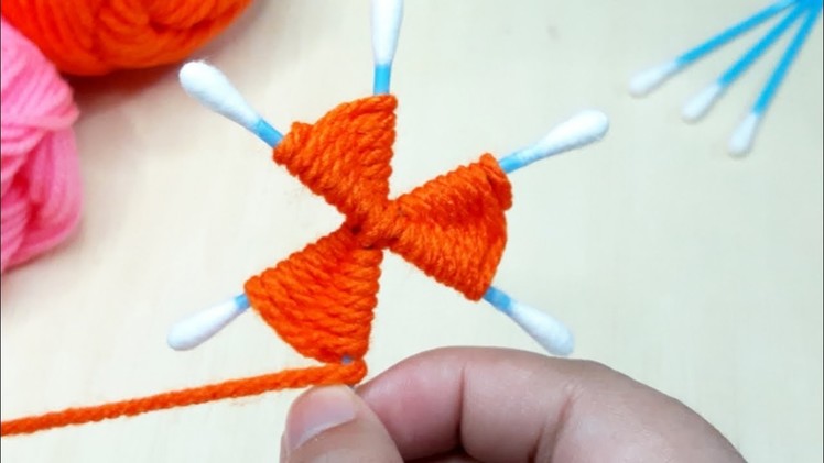 Easy flower stitch idea. Hand embroidery design Trick
