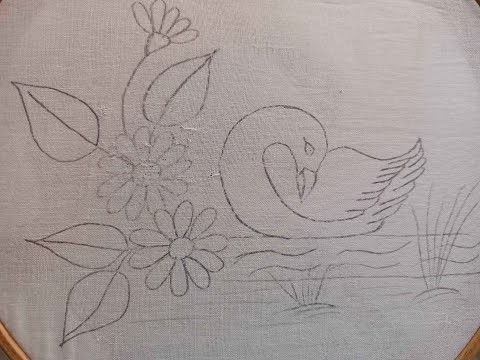 #Easy Swan with flowers embroidery for beginners #Hand embroidery designs - Leisha's Galaxy.