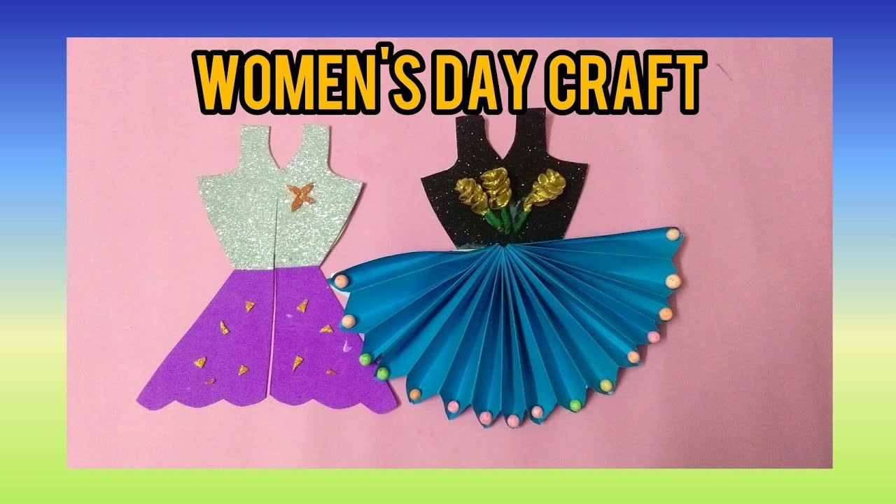 Easy Womens Day greeting cards.Womens Day craft.Paper craft.