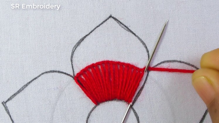 Hand Embroidery Amazing Flower Creative Work Fancy Flower Design Needle Art With Easy Sewing Tutoria