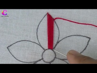 Hand Embroidery Super Easy Elegant Flower Embroidery Design, Easy Following Tutorial for Beginner