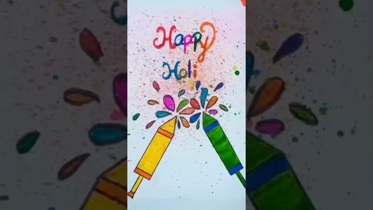 Holi Greeting card |holi decoration idea#Shorts#craft|holi craft