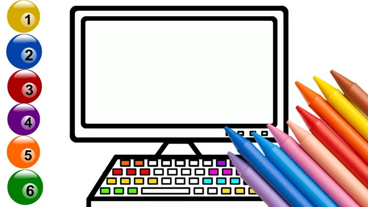 How to draw a computer for children | Computer drawing | Teaching drawing for children step by step