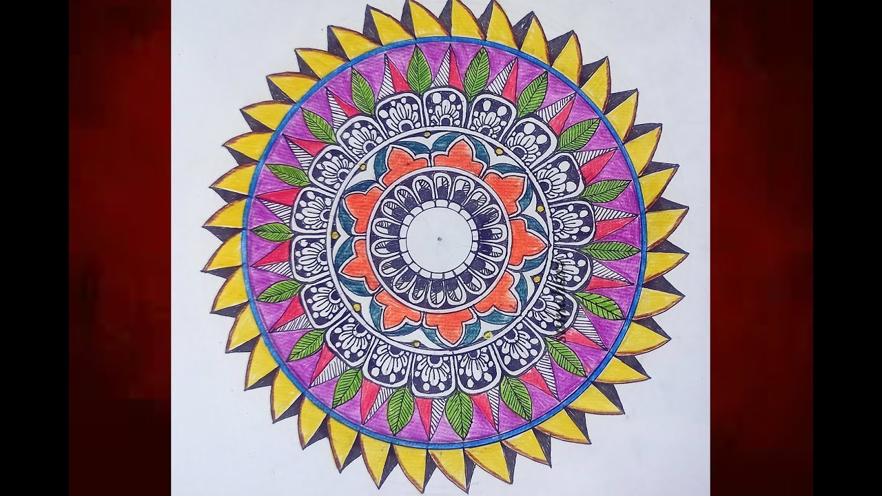 How to draw Mandala for Beginners, Step by step mandala art for