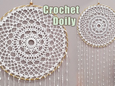 How To Make a Crochet Doily Wall Hanging Dreamcatcher? l Paso a paso tapete de ganchillo