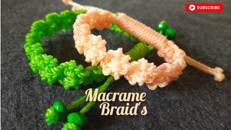 How to make easy macrame braid || bracelets idea || TUTORIAL