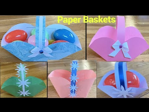 How To Make Paper Basket With Handle. DIY Easy Paper Crafts.How To Make Paper Basket For Gift Holder