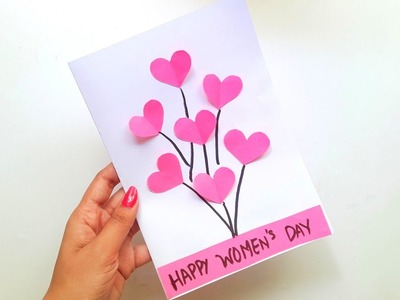(Last Minute) Women's Day Greeting Card • How to make easy women day greeting card • womens day card