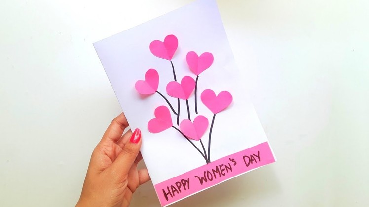 (Last Minute) Women's Day Greeting Card • How to make easy women day greeting card • womens day card