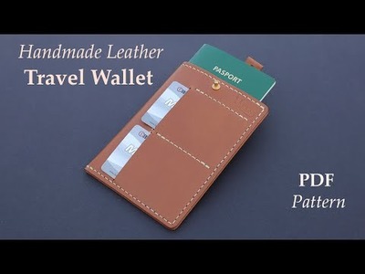 Making a Handmade Unusual Leather Travel Wallet | ASMR | PDF