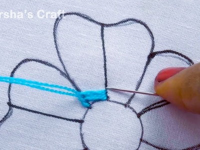 Modern Flower Hand Embroidery Tutorial, Lovely Floral Stitch Design For Beginner