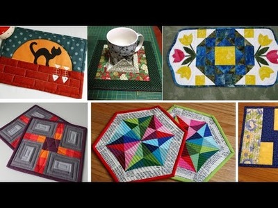 ❤????❤New Simple Patchwork Quilted placemat, Mug rug,Coaster design ideas
