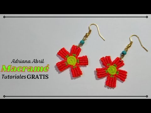 PENDIENTES CON FLORES EN MACRAME ???? EARRINGS WITH FLOWERS