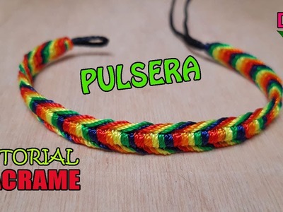 PULSERA ARCO IRIS. Tutorial Macrame para principiantes | how to make friendship bracelets