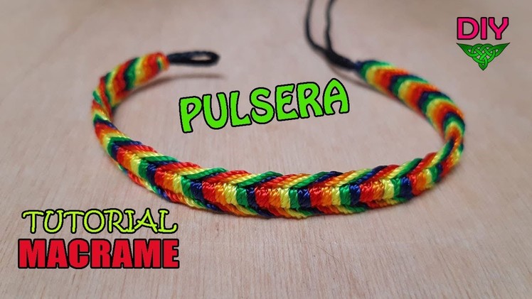 PULSERA ARCO IRIS. Tutorial Macrame para principiantes | how to make friendship bracelets