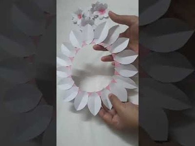 Simple paper wall hanging craft.Origami paper wall hanging.paper craft.paper flower #shorts