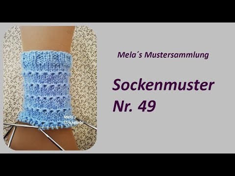 Sockenmuster Nr. 49 - Strickmuster in Runden stricken. Socks knitting pattern