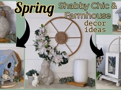 ????SPRING SHABBY CHIC & FARMHOUSE DECOR IDEAS!!~Dollar Store Makeovers~Wagon Wheel Magnolia Wreath