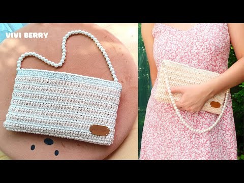????Super Easy DIY Crochet Bag | Crochet Shoulder Bag | Happy with Pearl Bag Strap | ViVi Berry Crochet