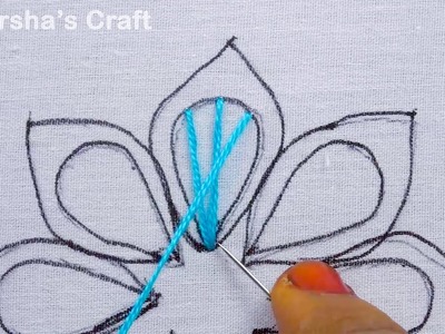 Super Hand Embroidery Tutorial, New Flower Embroidery Design Needle Work With Easy Following Stitch