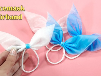 Surgical mask reuse idea.hair band and bracelet using use and throw mask.Mask craft
