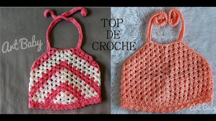 Top Cropped de Croche Infantil- Profª Fernanda Reis