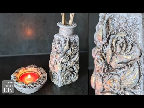 Vintage Shabby Chic Recycled Glass Jars Home Decor Ideas DIY Tutorial. Handmade Crafts