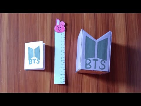 3 Diy BTS School Supplies.How to make BTS School Supplies at home.Paper craft