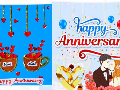 Anniversary Card.Handmade Anniversary Greeting Card Idea.How To Make DIY Beautiful Anniversary Card