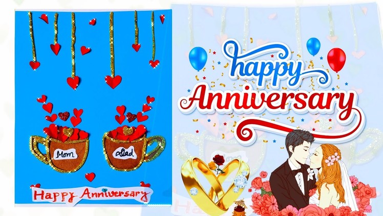 Anniversary Card.Handmade Anniversary Greeting Card Idea.How To Make DIY Beautiful Anniversary Card