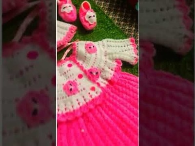 Beautiful  crochet baby girl  dress set  #woolencraft#woolencraftidea #homemadedressdesign