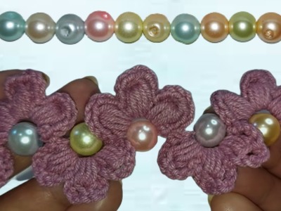 Beautiful Crochet Lace with Beads|| Easy Beaded lace||Crochet Floral lace