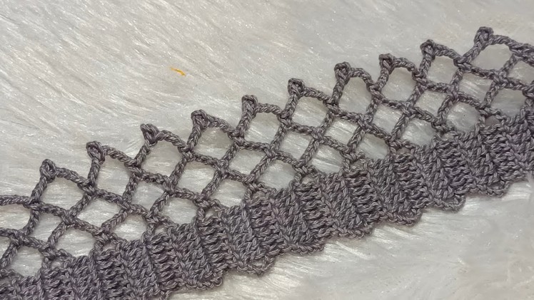 Crochet Beautiful Border Edging | Crochet Dupatta Lace Design by @ARBINA'S COLOURFUL THREADS