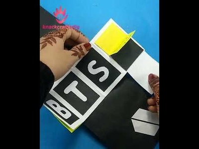 DIY BTS card With paper in easy way _ how to make BTS ARMY card