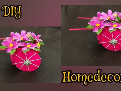 DIY Flower cycle. Biscuit cover craft. Waste material craft