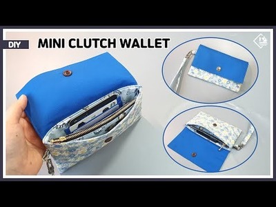DIY Mini clutch wallet. Make a fabric wallet. sewing tutorial [Tendersmile Handmade]