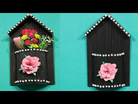 DIY Paper Wall Hanging Flower Vase Making। Easy Paper Craft।