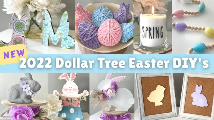 DOLLAR TREE DIY Easter and Spring Decor | Pastel Dollar Tree DIY - Rae Dunn Inspired FREE Printables