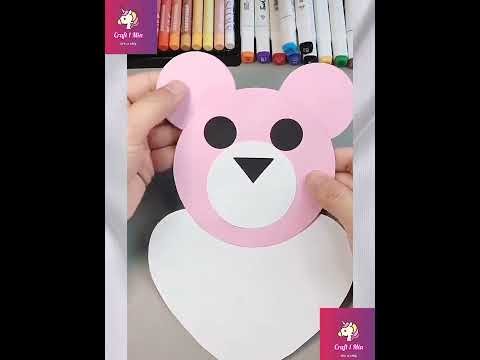 Easy Teddy Bear with paper craft. Teddy Bear Birthday card tutorial. Handmade Greeting card easy