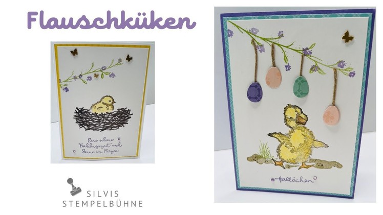 Flauschküken. Ostergrüße.Wildflower Path. Grußkarte Ostern.  Birds & Branches. Stampin' Up!