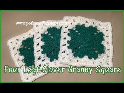 Four Leaf Clover Granny Square Crochet Pattern   #crochet #crochetvideo