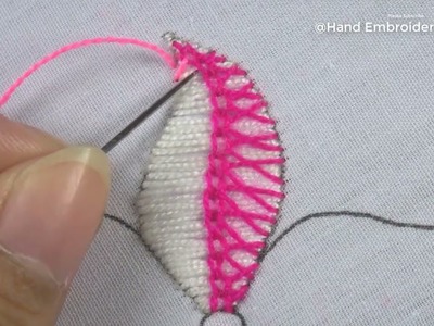 Hand embroidery easy needle knitting elegant flower design making for beginners