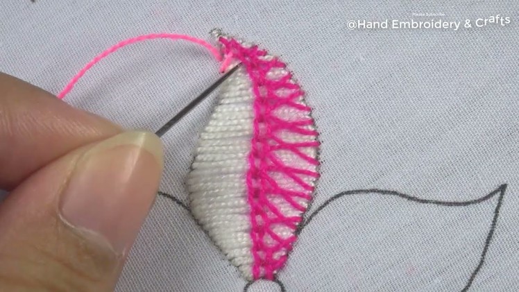 Hand embroidery easy needle knitting elegant flower design making for beginners