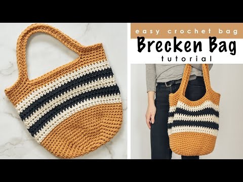 How to Crochet a Bag - Easy Crochet Tote Bag - Brecken Bag Tutorial