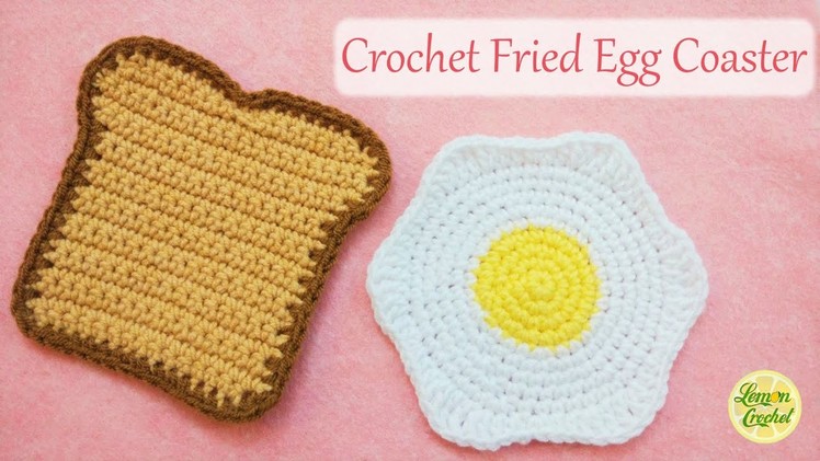 How to Crochet a Fried Egg Coaster | Crochet Tutorial for beginners | Lemon Crochet????