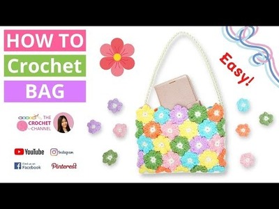 How to crochet Flower Puff Bag The most Beautiful and Easiest Crochet Bag ???????????????????? Crochet Beginners